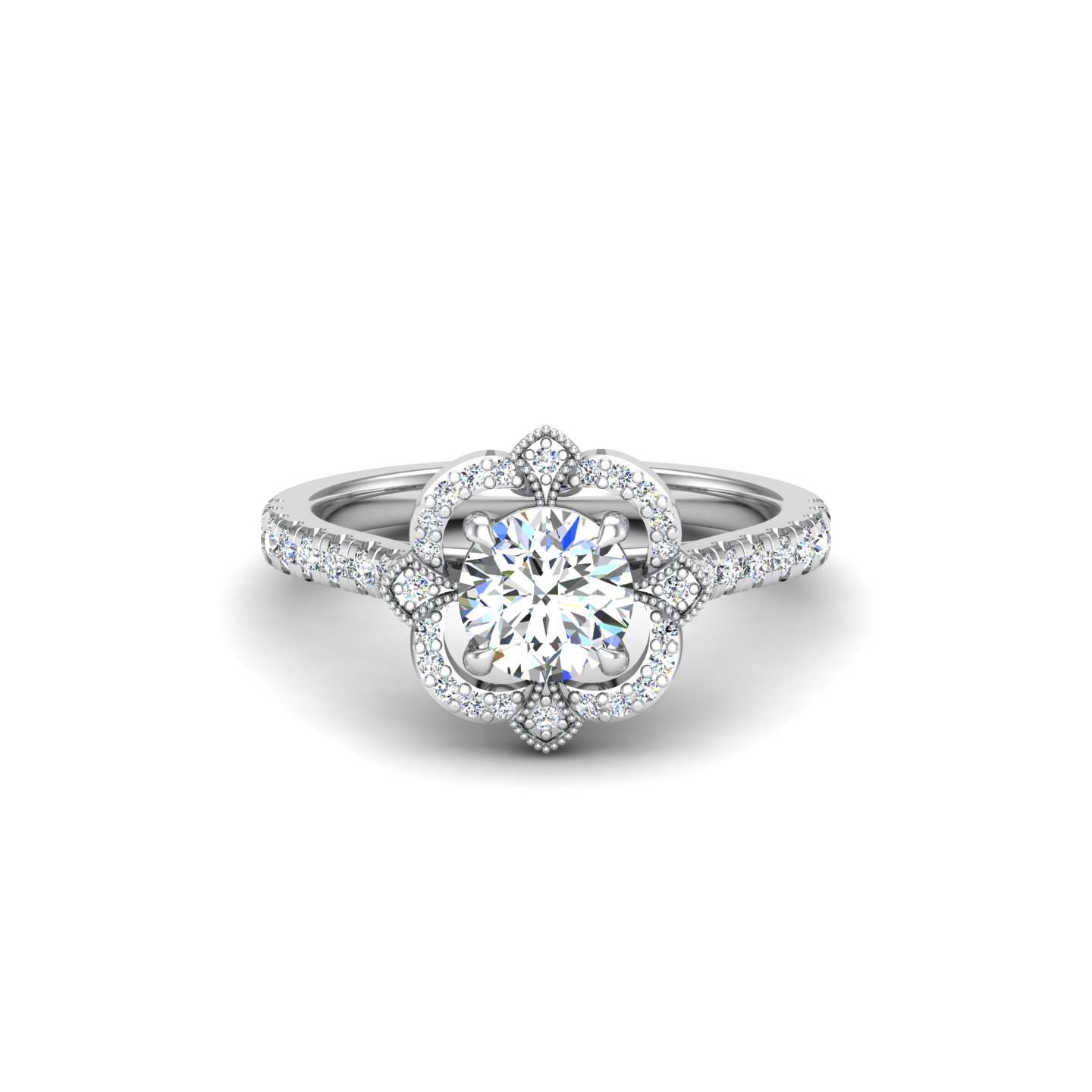 Matilda Floral Halo Engagement ring